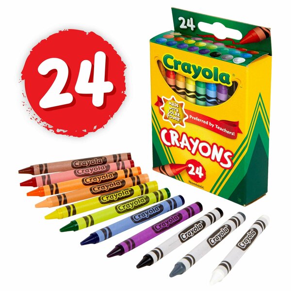 Crayola Crayon, Classic Color, Assorted, PK24 523024